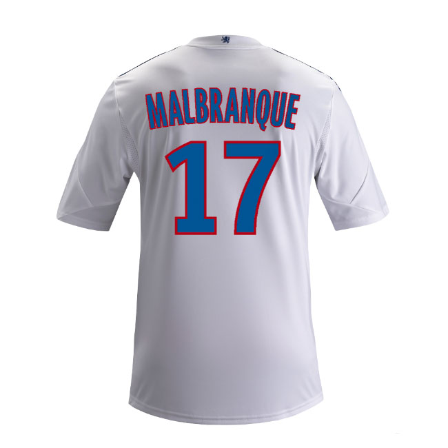 13-14 Olympique Lyonnais #17 Malbranque Home White Jersey Shirt